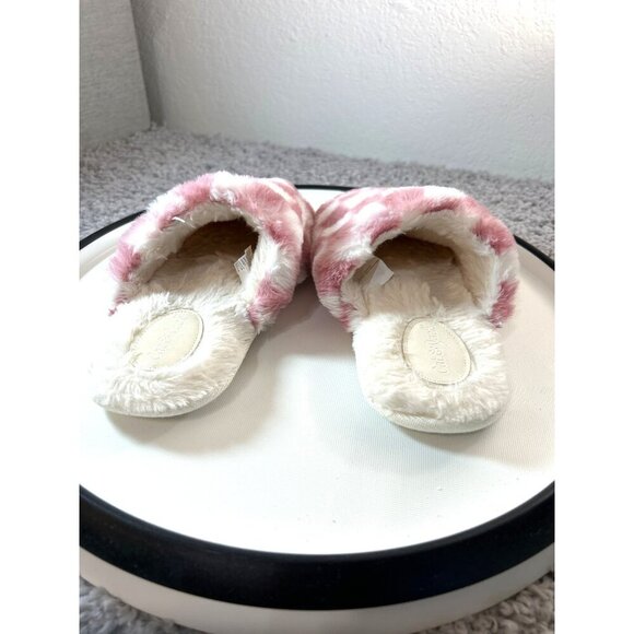 Cat & Jack Girls Slippers White/Pink Checked Size M 2-3 - Picture 2 of 8
